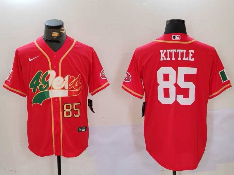Men's San Francisco 49ers #85 George Kittle Red With Patch Cool Base Stitched Baseball Jersey,We sell and wholesale Men's San Francisco 49ers #85 George Kittle Red With Patch Cool Base Stitched Baseball Jersey on line form chian!